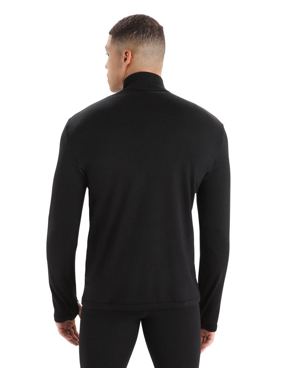 Sweat À Capuche Icebreaker Merino Original Long Sleeve Half Zip Homme Noir | FR 1272KORI